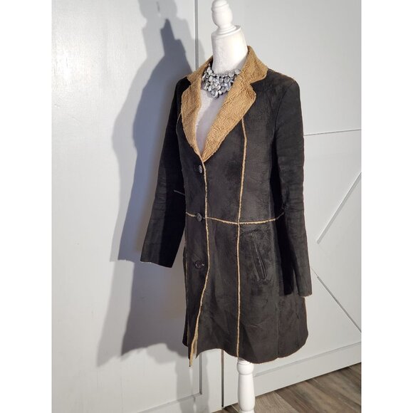 EXTASY JAMES & JOHN LEATHER JACKET COLOR BLACK/BROWN LONG SLEEVE SIZE L - Picture 3 of 6